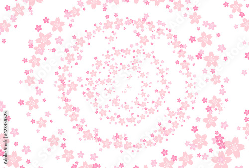 桜吹雪のうずまき背景2