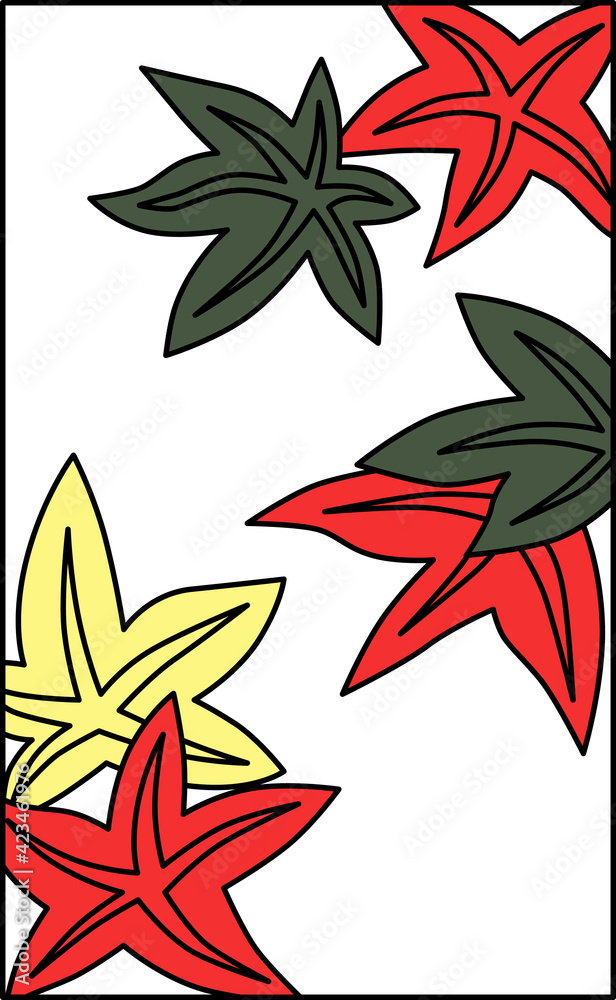 花札 神無月 紅葉 10月 紅葉のカス イラスト アイコン Vector De Stock Adobe Stock