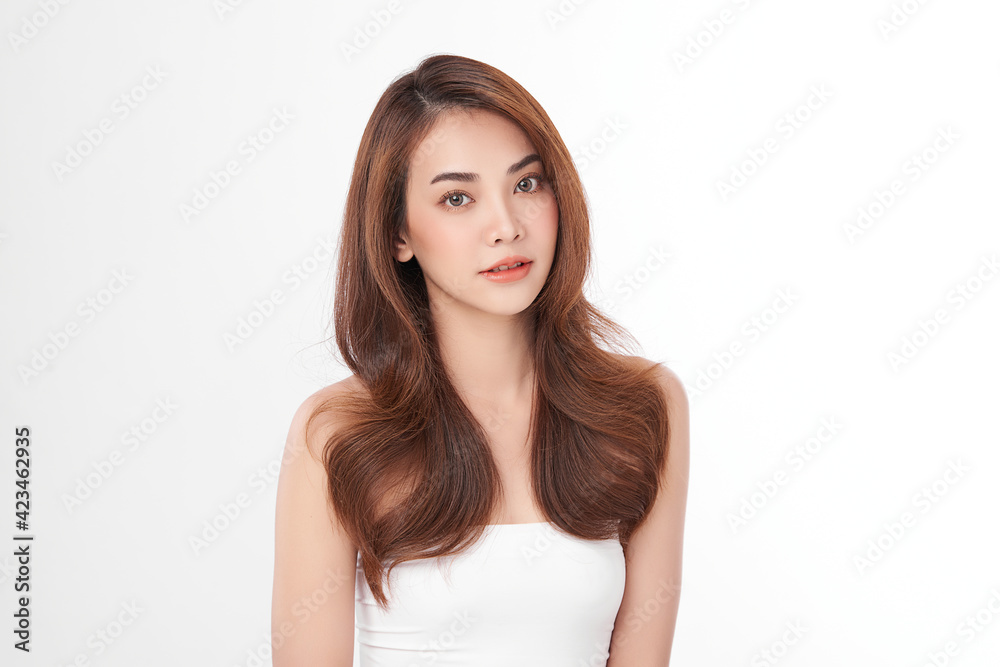 Beautiful young asian woman with clean fresh skin on white background, Face care, Facial treatment, Cosmetology, beauty and spa, Asian women portrait Beautiful young asian woman with clean fresh skin on white background, Face care, Facial treatment, Cosmetology, beauty and spa, Asian women portrait