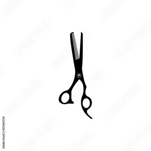 Hairdressers scissors black isolated vector icon. Hairdresser, fashion salon and barber sign collection equipment.