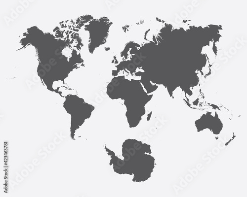World Map Globe Isolated on white background.