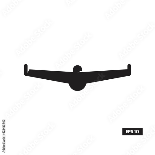 Military Drone Icon. Combat Drone Silhouette Vector Icon or Logo sign Vector illustration