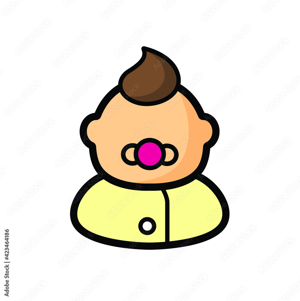 Baby icon vector isolated on white background. Simple person designed illustration. Baby icon vector isolated on white background. Simple person designed illustration.
