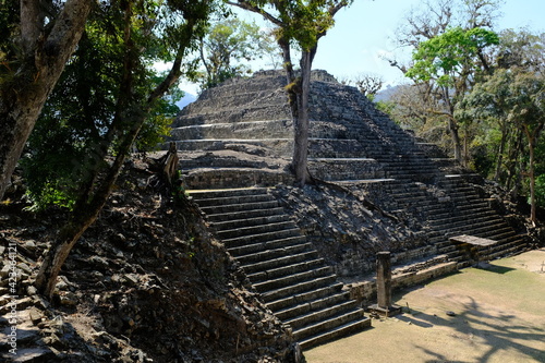Honduras Copan  Ruinas - Ruins of Copan main temple building photo