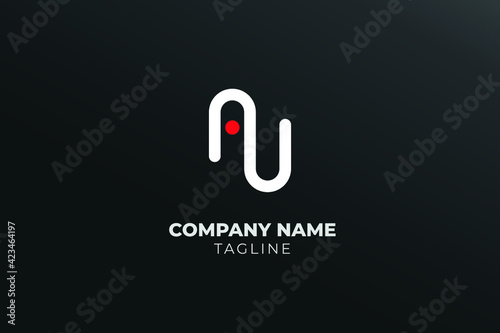 Shape Vector Monogram AU Logo Template