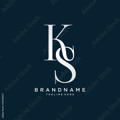 Alphabet letters Initials Monogram logo KS.Illustration vector