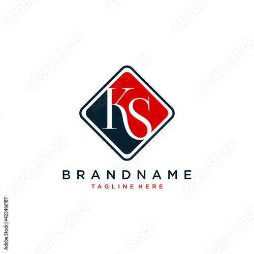 Alphabet letters Initials Monogram logo KS.Illustration vector
