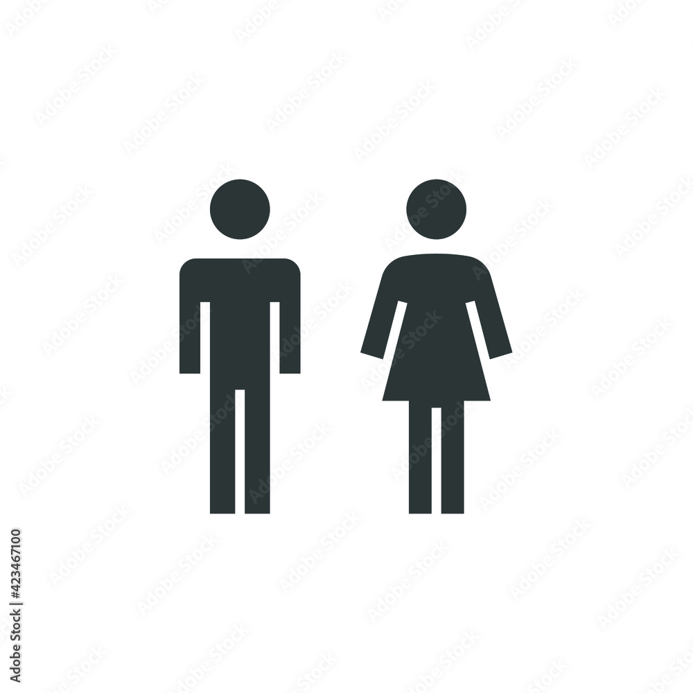 male and female icon, toilet, woman, people logo, solid style. Bathroom and restroom sign. Symbols of man and women. Partner gender logo. Vector illustration design on white background. EPS 10 male and female icon, toilet, woman, people logo, solid style. Bathroom and restroom sign. Symbols of man and women. Partner gender logo. Vector illustration design on white background. EPS 10