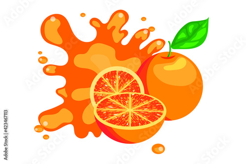 Orange pictures, healthy fruits and healthy nutrients with colorful and attractive pictures.