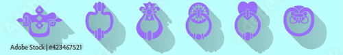 set of door knocker cartoon design template with various models. vector illustration isolated on blue background