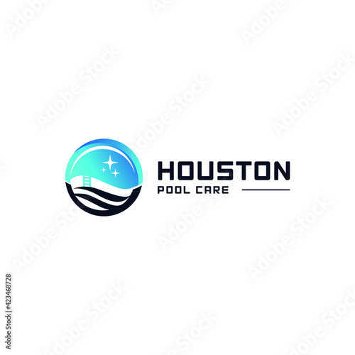 summer, water, Island and pool design logo, vector, illustration modern design logo