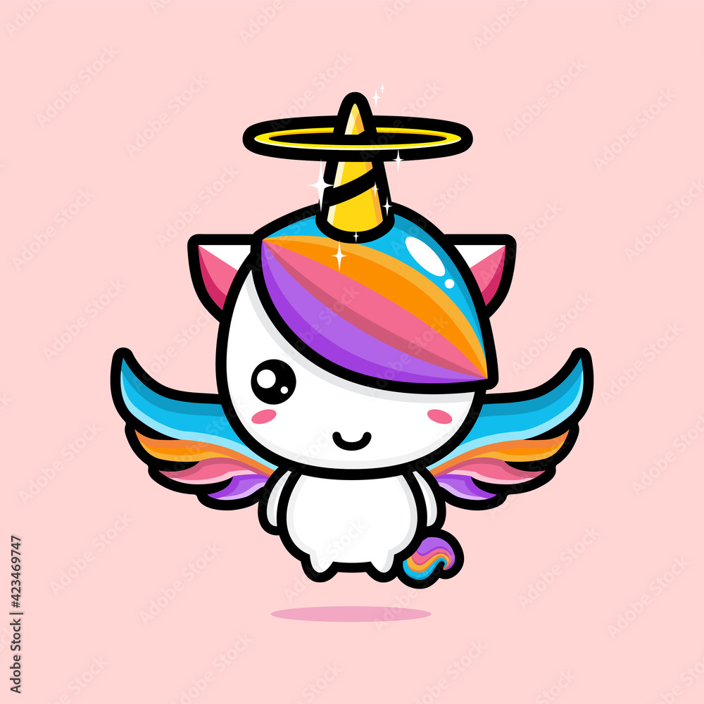 Fototapeta premium cute unicorn cartoon vector design