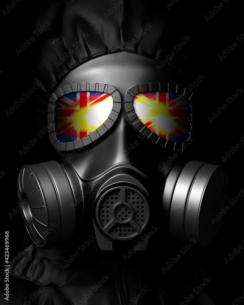 ガスマスクに映るユニオンジャック Stock Illustration Adobe Stock