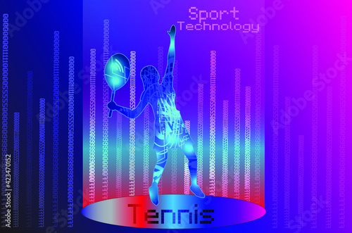 Tennis sport background design. Website landing page. Template for apps. Technology. Vector illustration.