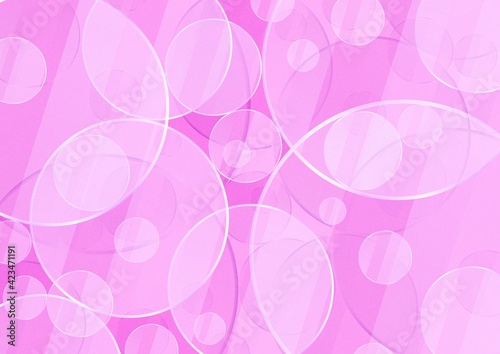 円が重なる透明感のあるピンク色の抽象背景 no.06