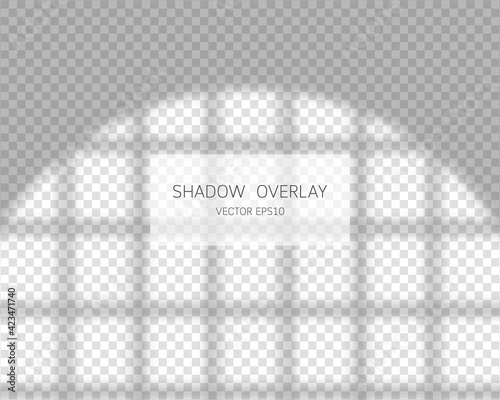 Wallpaper Mural Shadow overlay effect. Natural shadows from window isolated on transparent background. Vector illustration.  Torontodigital.ca