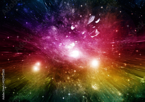 galaxy in a free space. 3D rendering