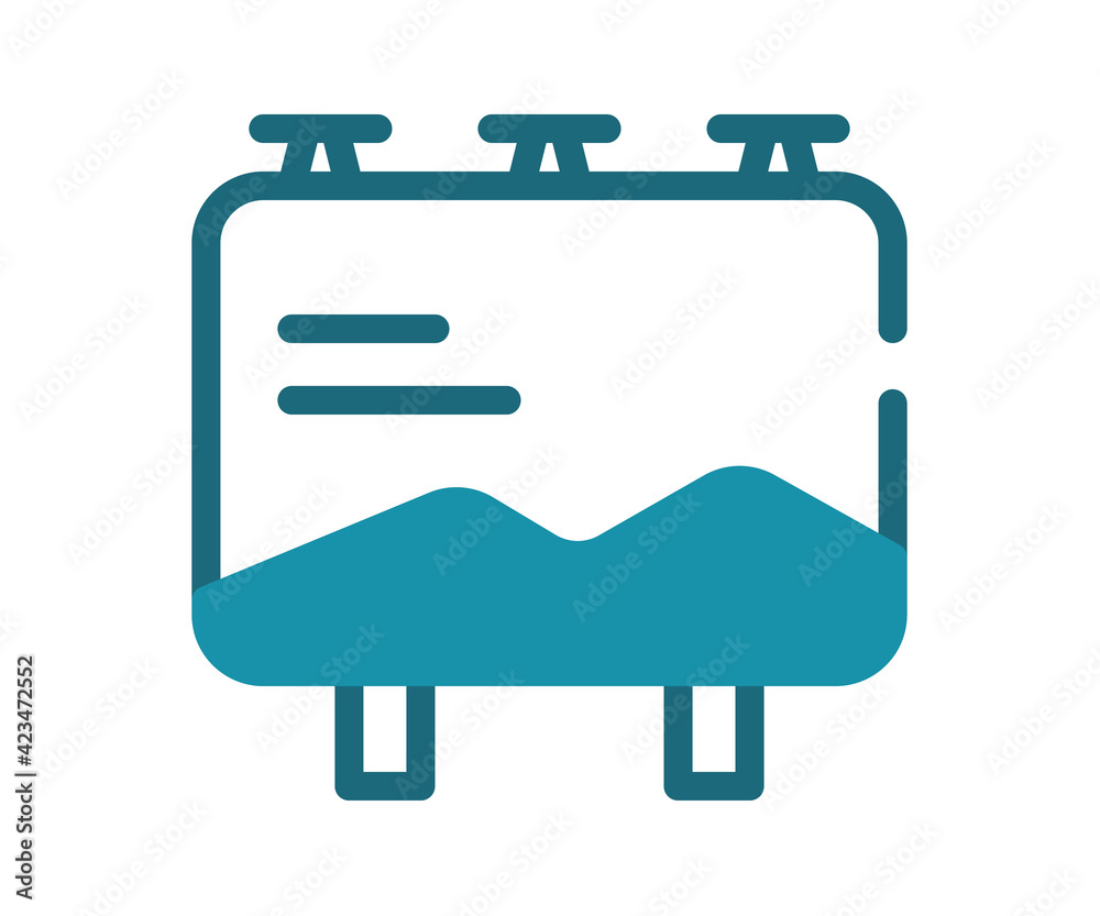 billboard signboard advertisement single isolated icon with solid line and dash style billboard signboard advertisement single isolated icon with solid line and dash style