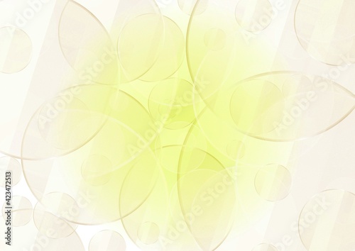 円が重なる透明感のある黄色の抽象背景 no.12