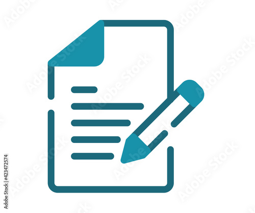 document create write single isolated icon with solid line and dash style