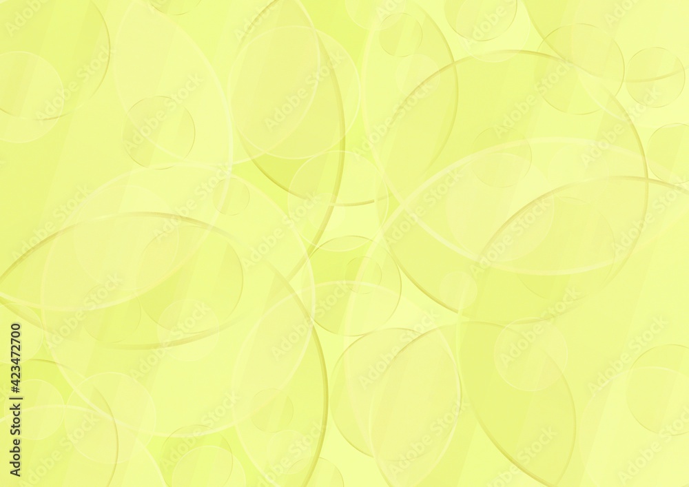 円が重なる透明感のある黄色の抽象背景 no.09