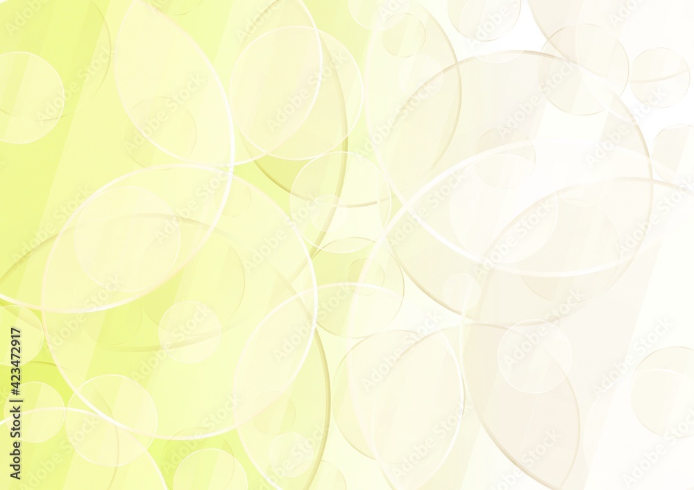 円が重なる透明感のある黄色の抽象背景 no.06