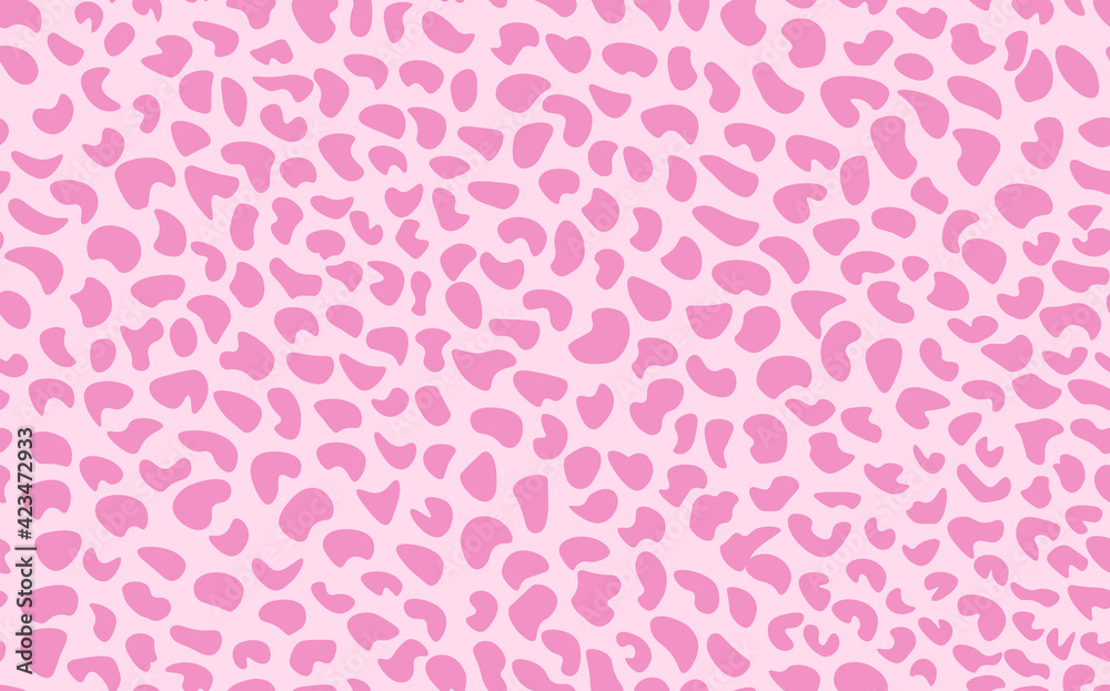 Abstract modern leopard seamless pattern. Animals trendy background. Pink decorative vector stock illustration for print, card, postcard, fabric, textile. Modern ornament of stylized skin.
