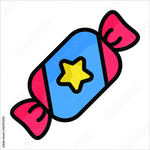 sweet, candy flat line icon