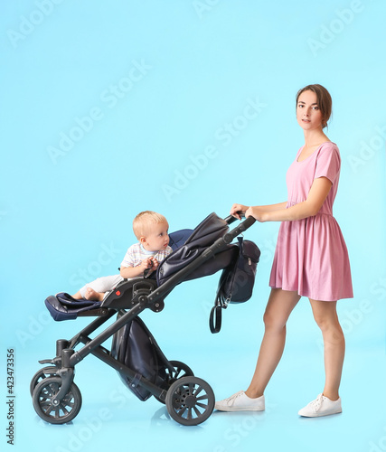 Woman and her cute baby in ...