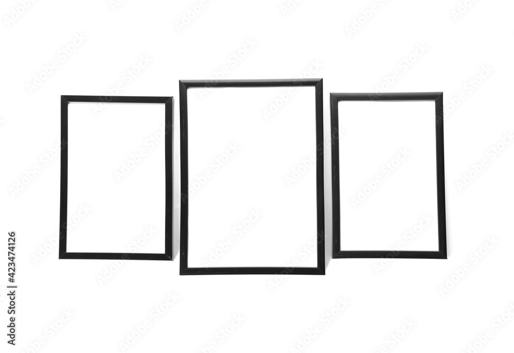 Blank frames on white background