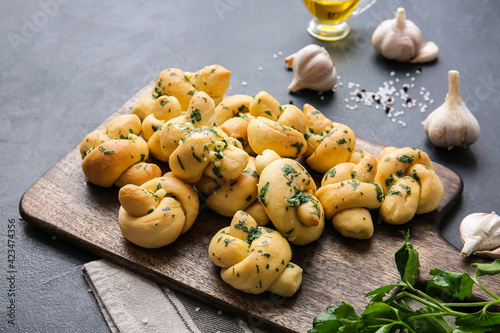 Freshly baked garlic knots ...