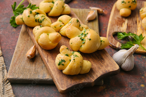Freshly baked garlic knots ...