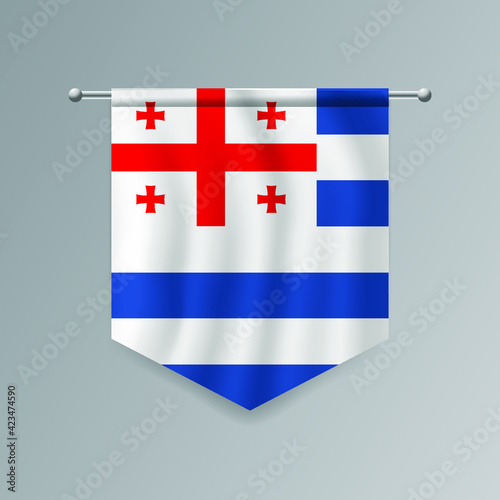 Adjara flag vector design in 3D style. Eps10 vector illustration.