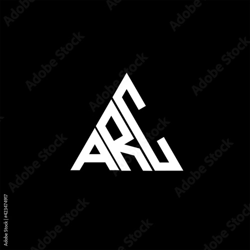 A R C letter logo creative design on black color background. ARC icon