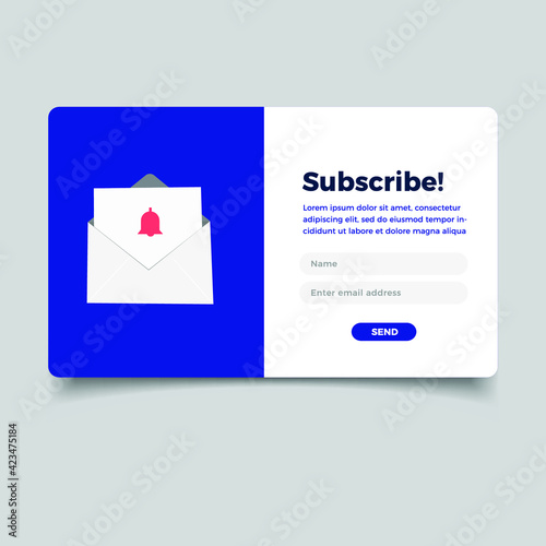 Modern email template. Vector template for email subscribe. Eps 10 vector illustration.