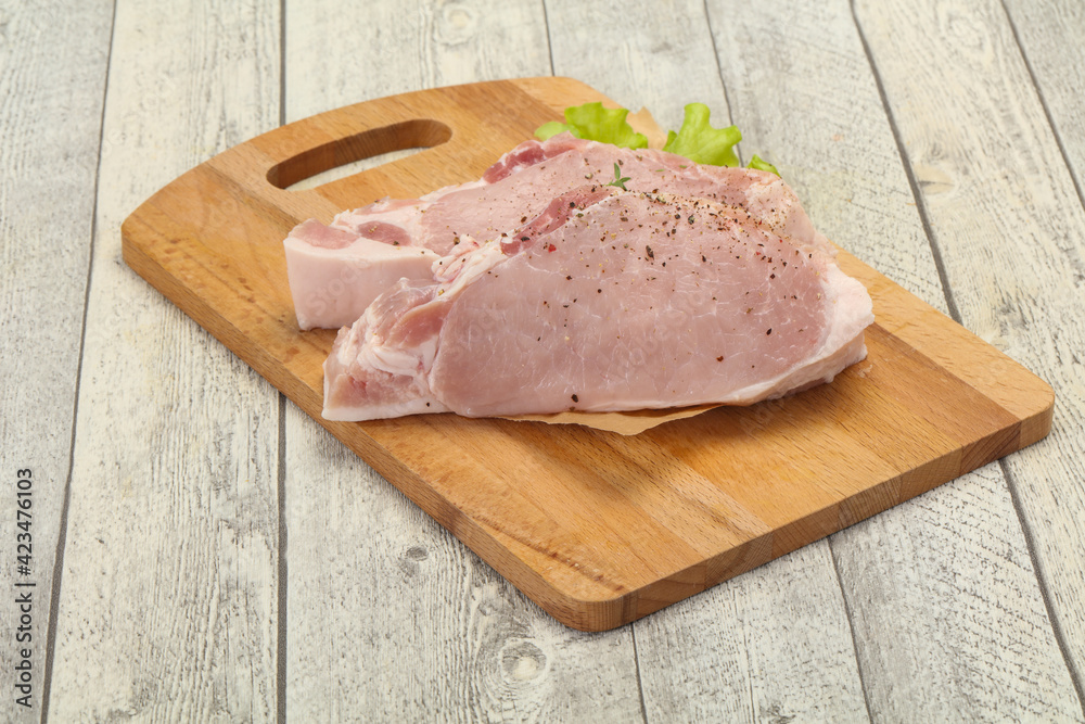 Raw pork meat steak for grill Raw pork meat steak for grill