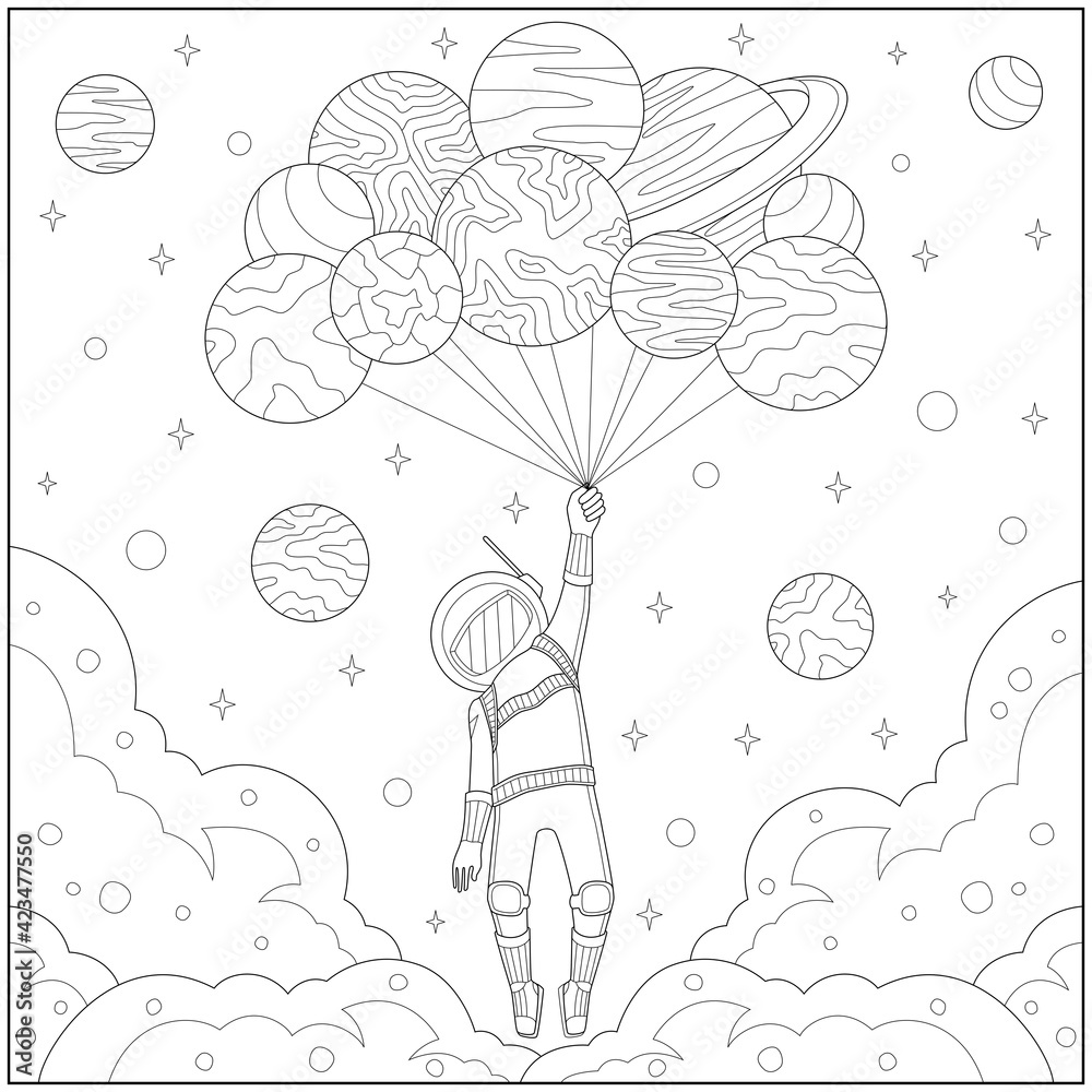 Kids In The Sky With A Capitol Coloring Page Outline Sketch Drawing Vector,  Wing Drawing, Sky Drawing, Ring Drawing PNG and Vector with Transparent  Background for Free Download