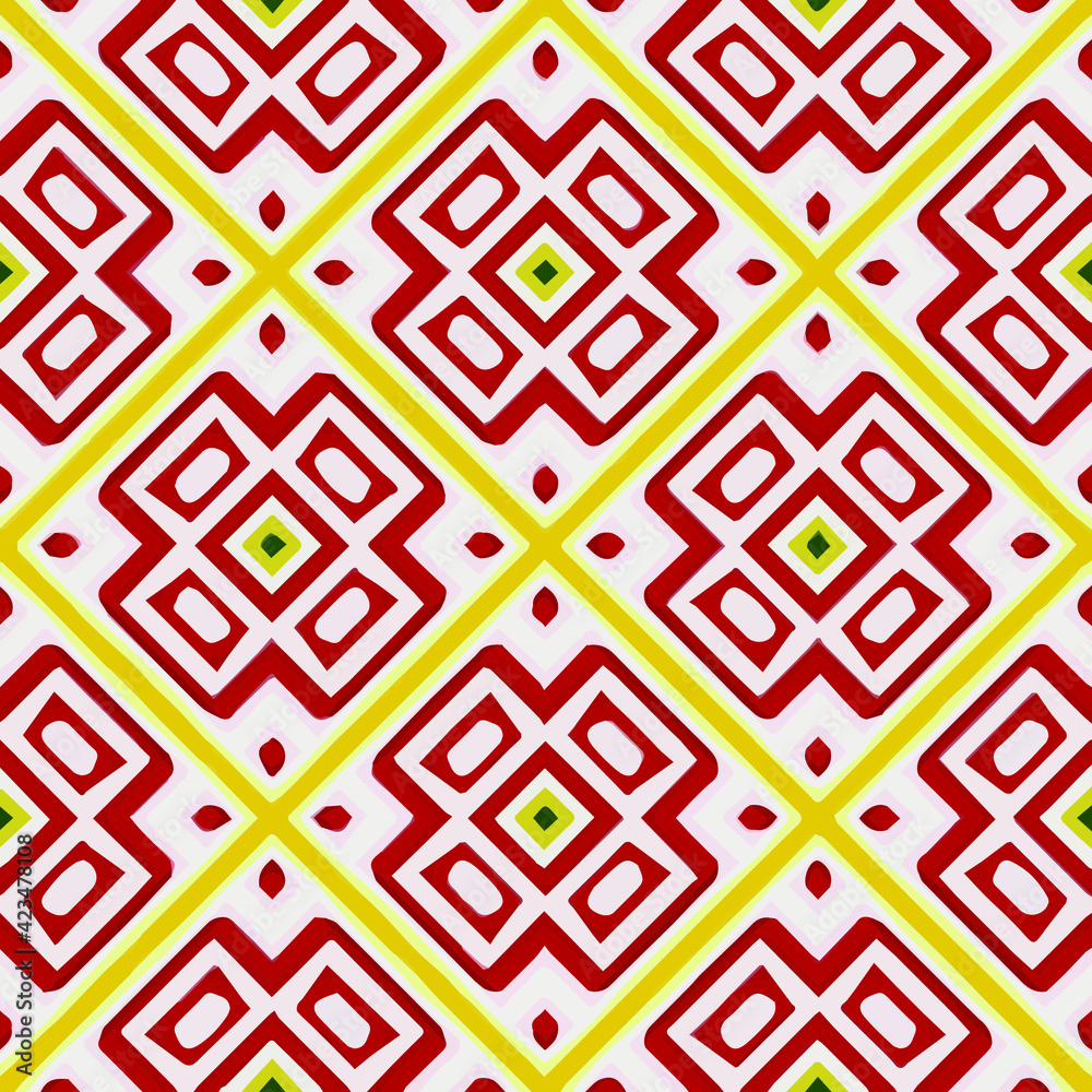 Geometric vector pattern with triangular elements. Seamless abstract ornament for wallpapers and backgrounds. 