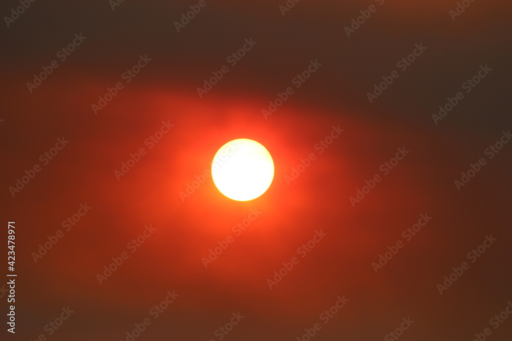 Red glowing sun during the bushfires Red glowing sun during the bushfires