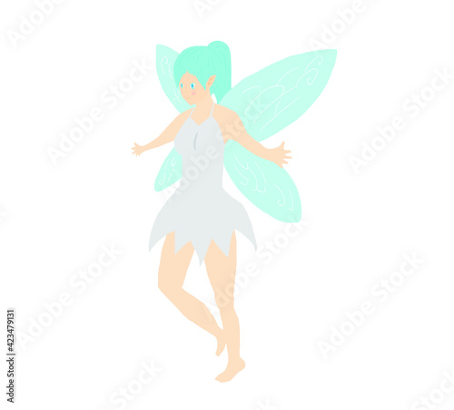Cute white fairy character illustration
