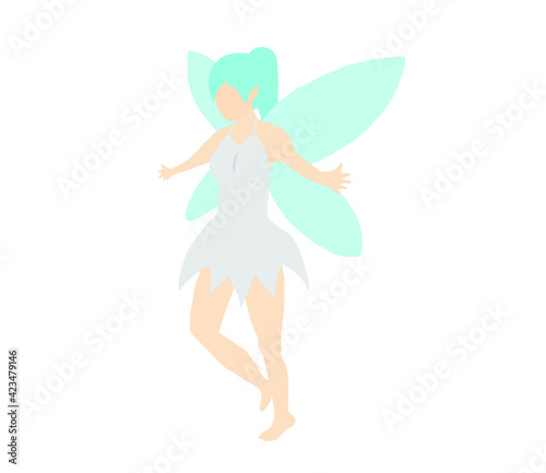 Cute white fairy illustration design