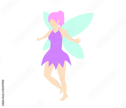 Cute pink fairy illustration design