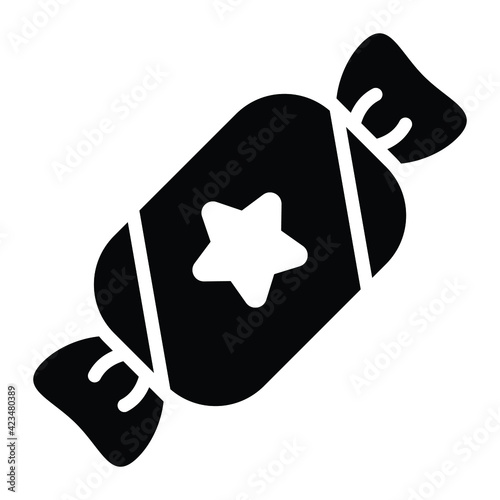sweet, candy Silhouette, Black Glyph icon.