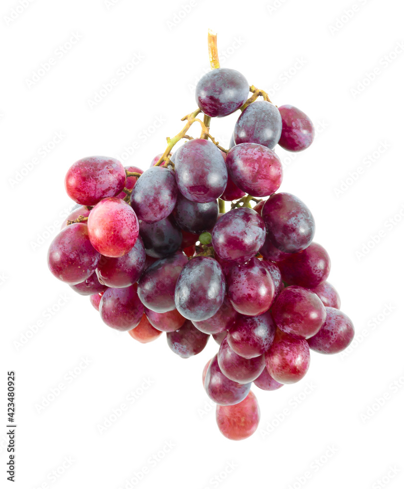 Red grape fruit on white background