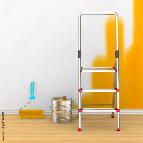 Repair in room. Painting of...