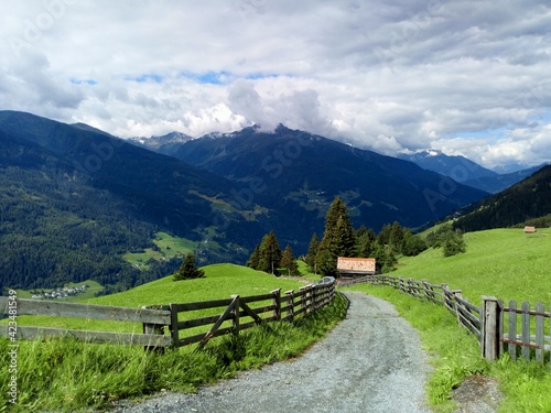 House in Mountains Alps on Austria Switzerland border