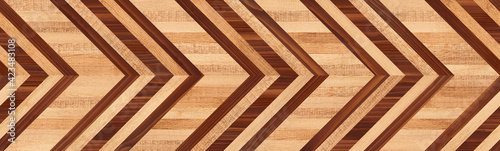 Seamless wooden background. Brown parquet floor texture with geometric pattern.