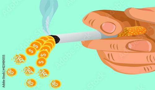 Nowadays there are many people smoke , cigarettes destroy both health and lost your money (Horizontal)