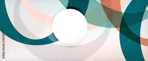 Ring geometric shapes, o letter repetition wallpaper. Abstract background for business or technology presentations, internet posters or web brochure covers