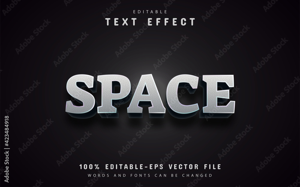 Space text effect editable